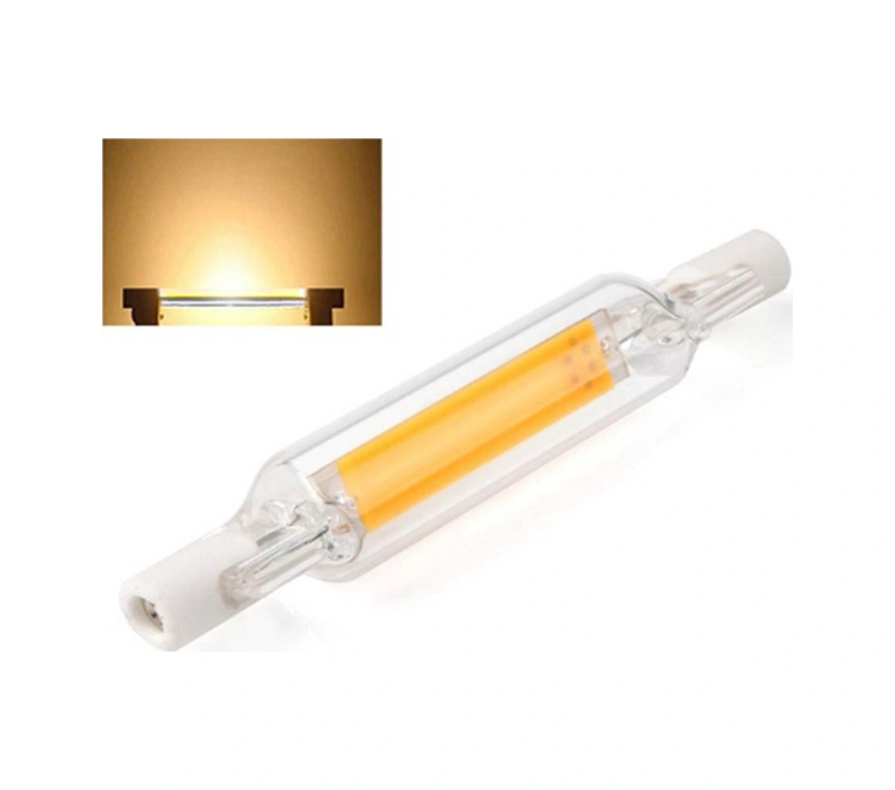 Youmex R7s Cob Led Ampul Cam Boru 78mm 110v Halojen Işık Yerine 2500-3200k Sıcak Işık Enerji Tasarruflu Ev Aydınlatma