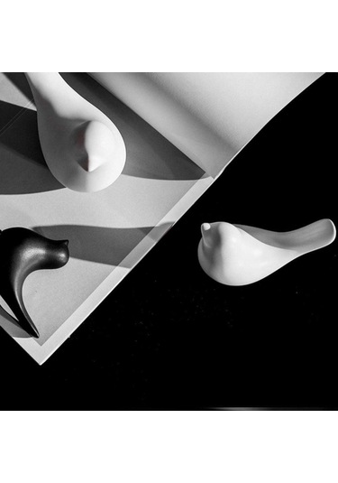 Neevoyu Beyaz Seramik Kuş Dekor Seti 2 Adet - Minimalist Ev Dekoru, Feng Shui Ve İç Mekan Aksesuarı