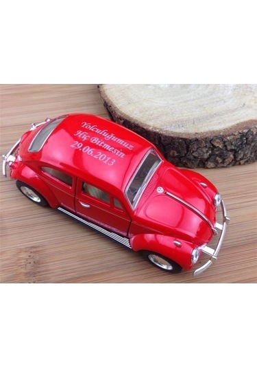 Kişiye İsime Özel Sevgiliye Eşe Hediye Kırmızı Metal Vosvos Çek Bırak Oyuncak Araba 12 Cm Kırmızı Kırmızı