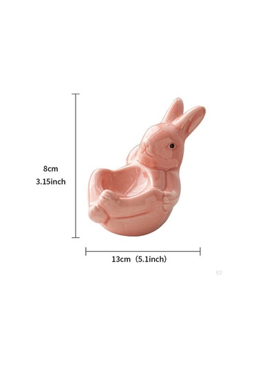 Pembe Seramik Yumurta Bardağı Paskalya Tavşanı Standı Yumuşak Haşlanmış İçin Modern Mutfak Gadget Porselen A Pembe