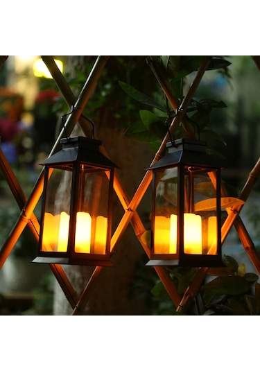 Tomshine Led'ler Ile Tomshine Güneş Enerjili Fener Işıkları Siyah