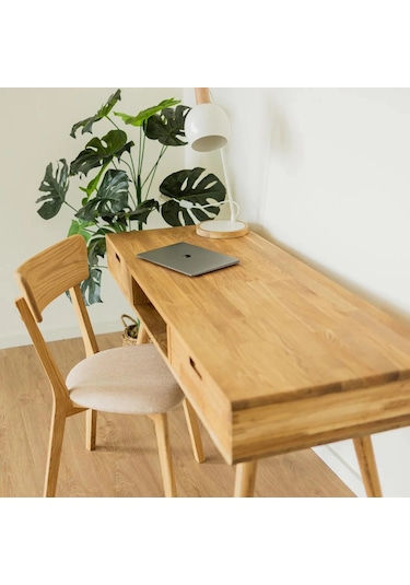Basic Model Rustik Masif Ahşap Çalışma Masası Ceviz