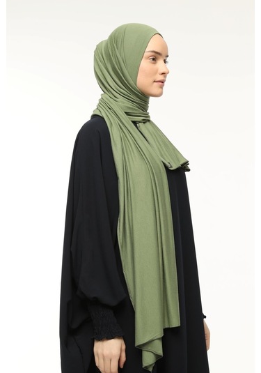 Tesettür Penye Şal Düz Fıstık Yeşili