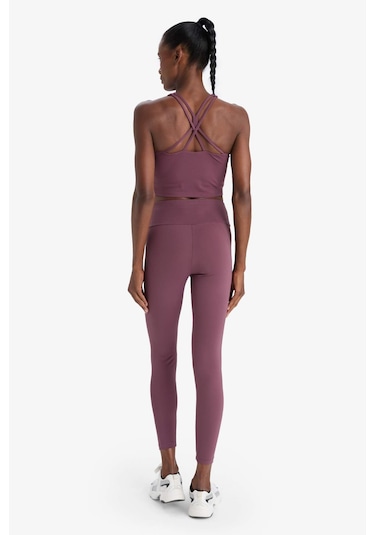 Defacto Defactofit Yüksek Bel Baskılı Beli Saran Esnek Kumaş Sporcu Tayt B4147ax25aubr492 Bordo