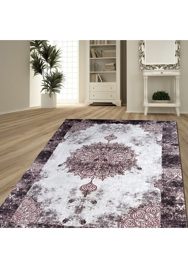 Nur Home Mürdüm Sultan Süngerli Kaymaz Halı Örtüsü, Nrh-33 Çok Renkli