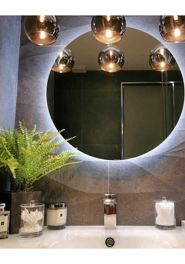 70 Cm Beyaz Ledli  Banyo Aynası Tuvalet Aynası