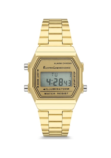 Forentina Sarı Retro Unisex Metal Kol Saati PS1987