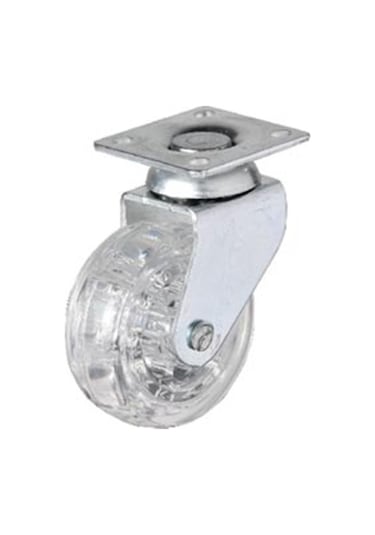 4 Adet Hts Şeffaf Makaralı Döner Tablalı Mobilya Tekeri Kod : 325