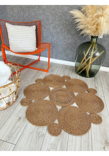 Bohem Jüt El Dokuma Halı Jüt İplik Halı Jüt Doğal Kilim Recycle Kilim Halı Jüt Örme Özel Tasarım Kırcıllı