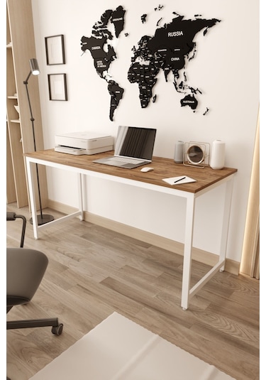 Çalışma Bilgisayar Ofis Masası 60x160 Cm Atlantik Çam -beyaz Atlantik - Beyaz