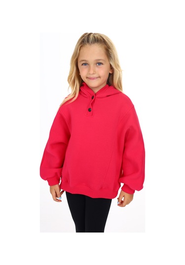 Toontoy Kız Çocuk Nakışlı Sweatshirt Koyu Fuşya