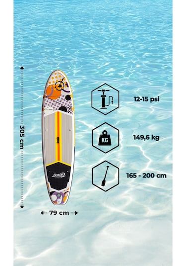 Firstop Suppaddleboardseti 305x79x15cm Kürek + Pompa Sp305-15s-2 Turuncu