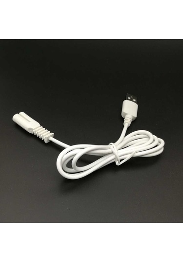 Philips Confu Supor Saç Topu Giyotin İçin 2 Adet Usb Şarj Kablosu Beyaz