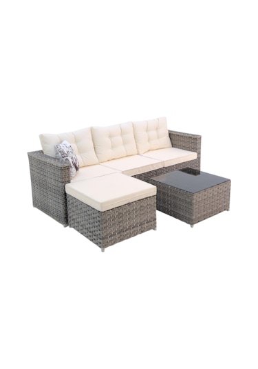 Savanna Rehome Rattan Puflu L Köşe Koltuk 708