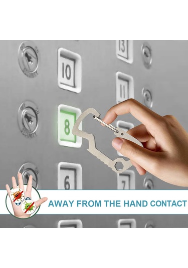Ximistore9 Gümüş Metal Temassız Açıcı: Kapı, Asansör Düğmesi Ve Işık Anahtarı Kullanıma Uygun Taşınabilir Tutamak Diğer