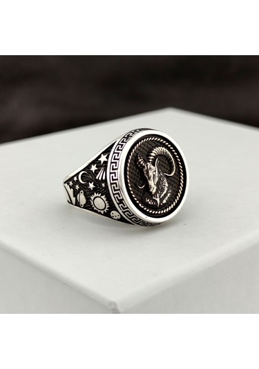 Fkgümüş 925 Ayar Gümüş Koç Burcu Yüzük