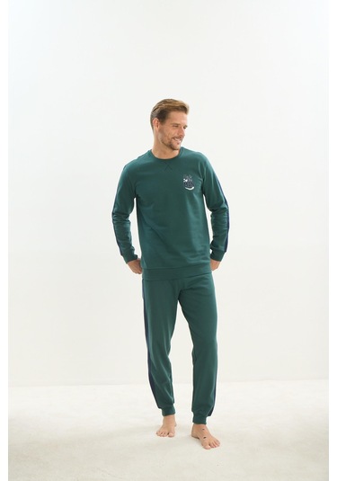 Erkek Uzun Kol Yeşil Eşofman Takım C7t1n5o9 001