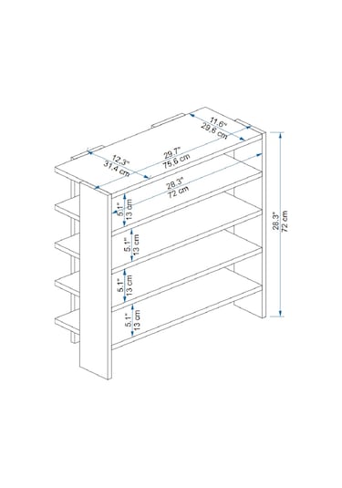 Arnetti Sargel 5 Raflı Dekoratif Ayakkabılık Atlantik Çam Atlantik - Çam