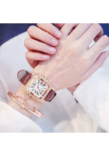 Sones Sanda 6077 Basit Simge Yuvarlak Kadranlı Kadın Silikon Kayışlı Kuvars Saat Beyaz Altın Çift İşaret