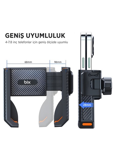 Bix Bph01 Gidon Bağlantılı Bisiklet Motosiklet Telefon Tutucu