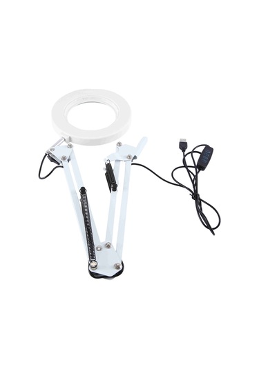 Xurunkeji Büyüteç Lambası Metal Salıncak Kol Büyüteç Lambası - 10 Seviye Parlaklık, 3 Renk Modu, 10x Büyütme, 4 İnç Çaplı Lens