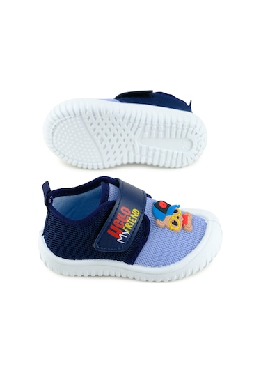 Gezer Bebe Erkek Yazlık Keten Rahat Taban Tek Cırt Cırtlı Ayarlanabilir Ev Bahçe Okul Kreş Günlük Ay Mavi