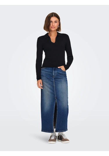 Only Onlayoe Hw Front Slit Kadın Denim Etek 15311569-19435 001
