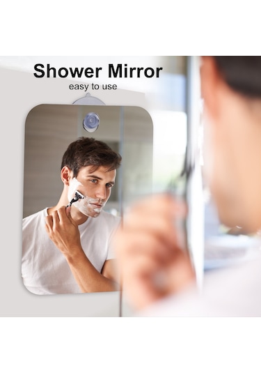 Vkemall Tıraş İçin Duş Aynası Buğulanmayan Banyo Aynası Emişli Taşınabilir El Tipi Buğul