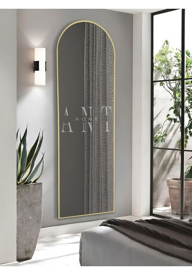 Dekoratif Ayna Oval Boy Ayna Duvar Aynası 180x60 Cm 180 X 60 Gold Antno25g Gold