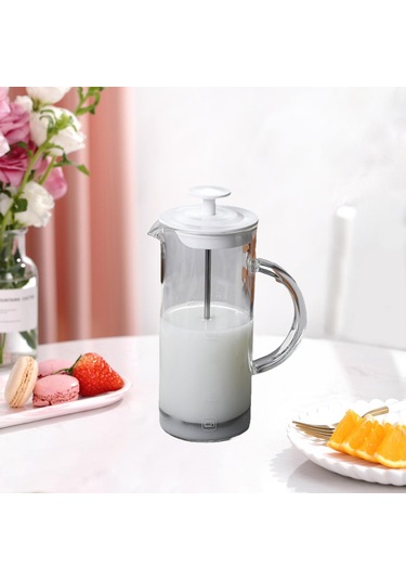 Homyl Fransız Basın Kahve Makinesi Dayanıklı Cam Ev Beyaz Beyaz