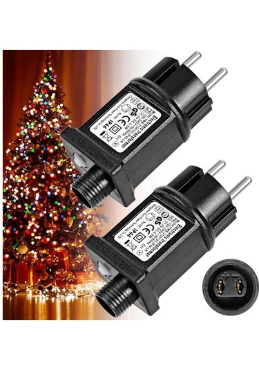 2-pack 31v 6w Led-strömförsörjningstransformator, Ip44 Lågspänningsblinkersdrivrutinsadapter Med 8 Lägen, Timer Och Minnesfunktion För Girlang