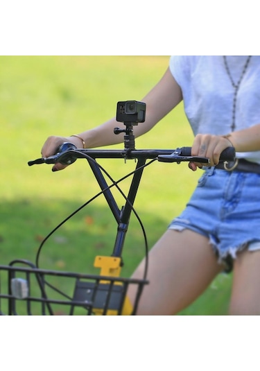 Fosenze Puluz Alüminyum Allyuminiyum Bisiklet Tutucu 360 Derece Döner, Gopro Hero 11/10/9/8, Dragon Touch, Akaso, Sjcam Kamera İçin Uyumlu, Vidalı Montaj, Siyah