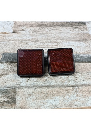 Reflektör Kırmızı 2'li Takım Kare En Boy 4cm