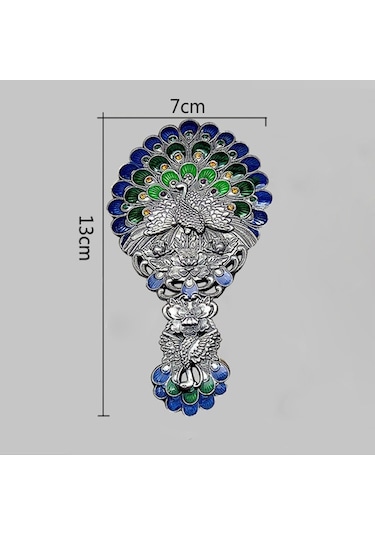 Cbtx Vintage Sap Peacock  İki Parçalı Taşınabilir Makyaj Aynası Bronz Peacock
