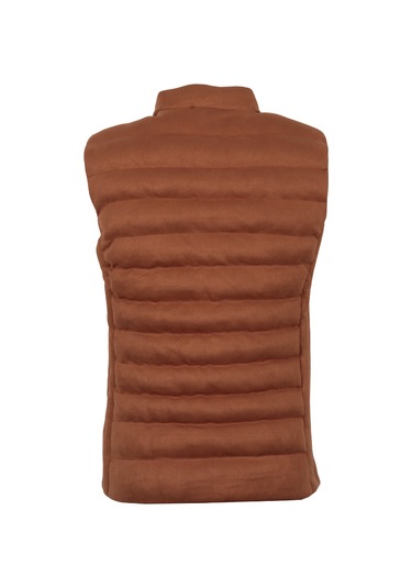 Erkek Dar Kesim Taba Nubuk Süet Şişme Yelek Rar01238 001