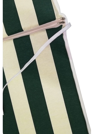 Viphomeconceptltd Sandalye Minderi 4 Adet Arkalıklı Büyük Fermuarlı Yeşil-Beyaz