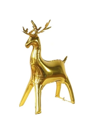 2. Büyük Altın Noel Geyik Balon Seti Parti Dekorasyonu