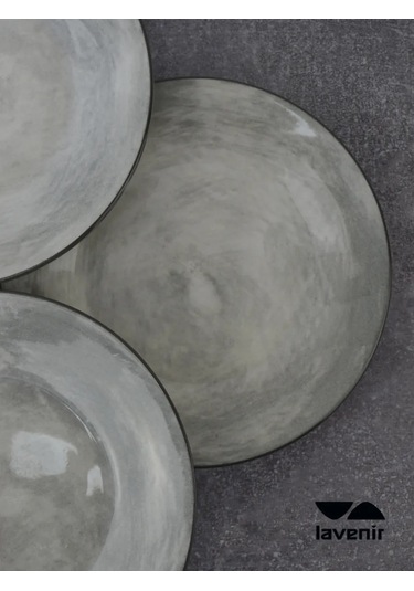 Lavenir Tatlılar İçin Servis Düz Tabak Seti 18 Cm, 4 Parça. 437061388 Gri
