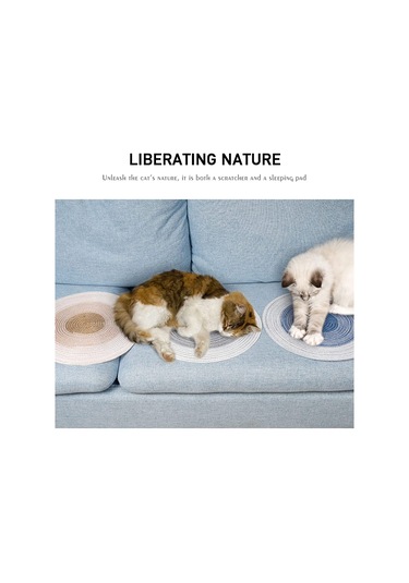 Moveevo 14'' Doğal Ramie Kedi Tırmalama Matı Yuvarlak Tırnak Törpüleme & Rahat Uyku Halısı Mobilya Koruma