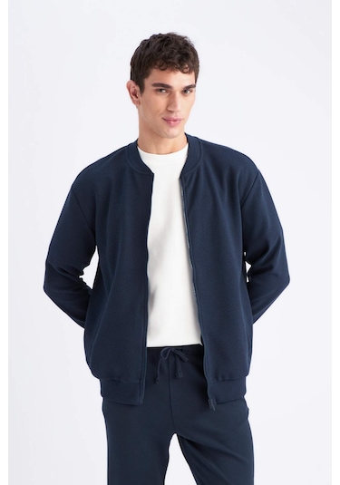 DeFacto Relax Fit Kolej Yaka Dokulu Bomber Hırka D7930AX25SPNV135