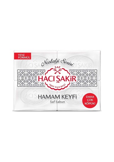 Hacı Şakir Hamam Keyfi Nostalji Geleneksel Beyaz Sabun 4'lü 4 x 200 G