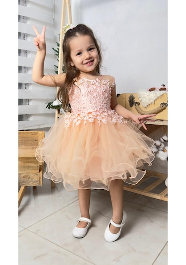 İncili Kız Çocuk Daisy Elbise Mnk0585 SOMON