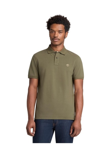 Timberland Millers River Pique Erkek T-shirt-32642 Yeşil