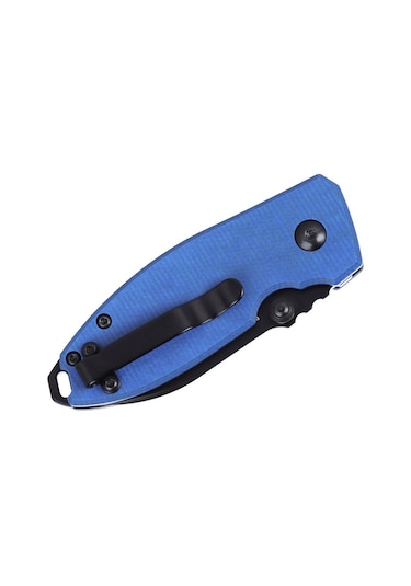 Crkt Squid Button Lock Micarta Blue Kamp Çakı Mavi