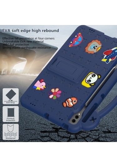 Maoyaya Samsung Tab S9 Fe+ 12.4 İnç Çocuk Kılıf - Pembe, Trendy Desenli Eva Kapak