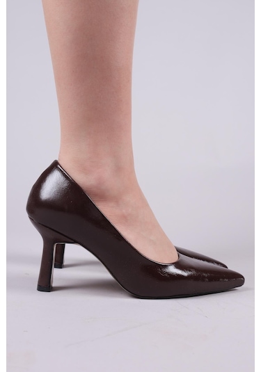 Pedro Arkası Kapalı Stiletto Kahverengi-8423 Kahverengi
