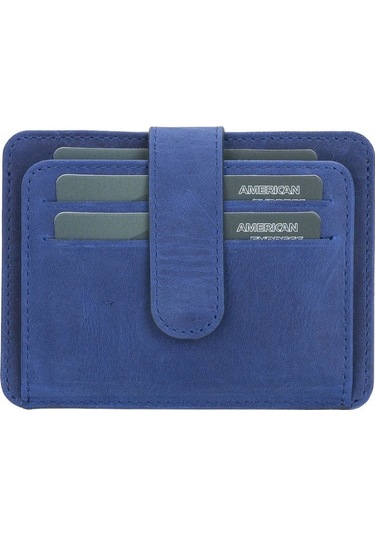 Toyigoo Toyigoo Çok Bölmeli Slim Deri Kartlık Blw019 G21 Saks Mavi