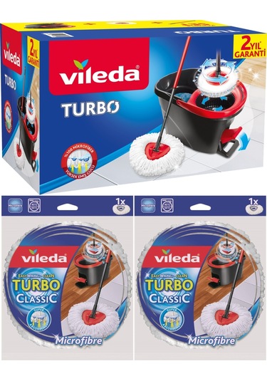 Vileda Turbo Pedallı Temizlik Seti Komple Set +yedek Paspas Ucu