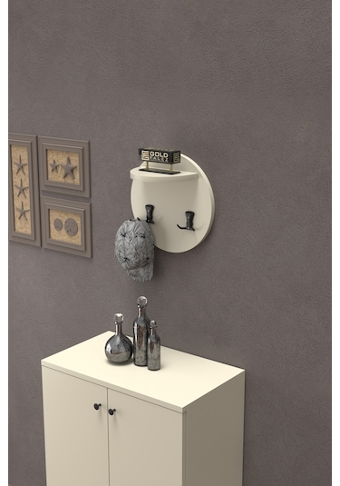 Askılık Duvar Elbise Askılığı Portmanto Üstü Krem Diğer