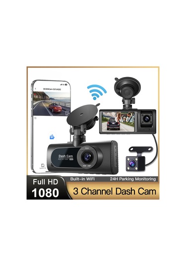 Zilinn 3 Kanal Wifi Araba Dvr Hd 1080p 3 Lens Araç Dash Cam Üç Kanal Dvr Kamera Video Kaydedici Dashcam Camcorder